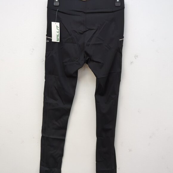 Willit Active Quick Dry Yoga Leggings Mens Pants With Side Pockets Small Black - Picture 6 of 9